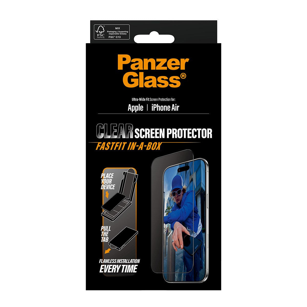 PanzerGlass® Screen Protector iPhone Air | Ultra-Wide Fit w. FASTFIT IN-A-BOX