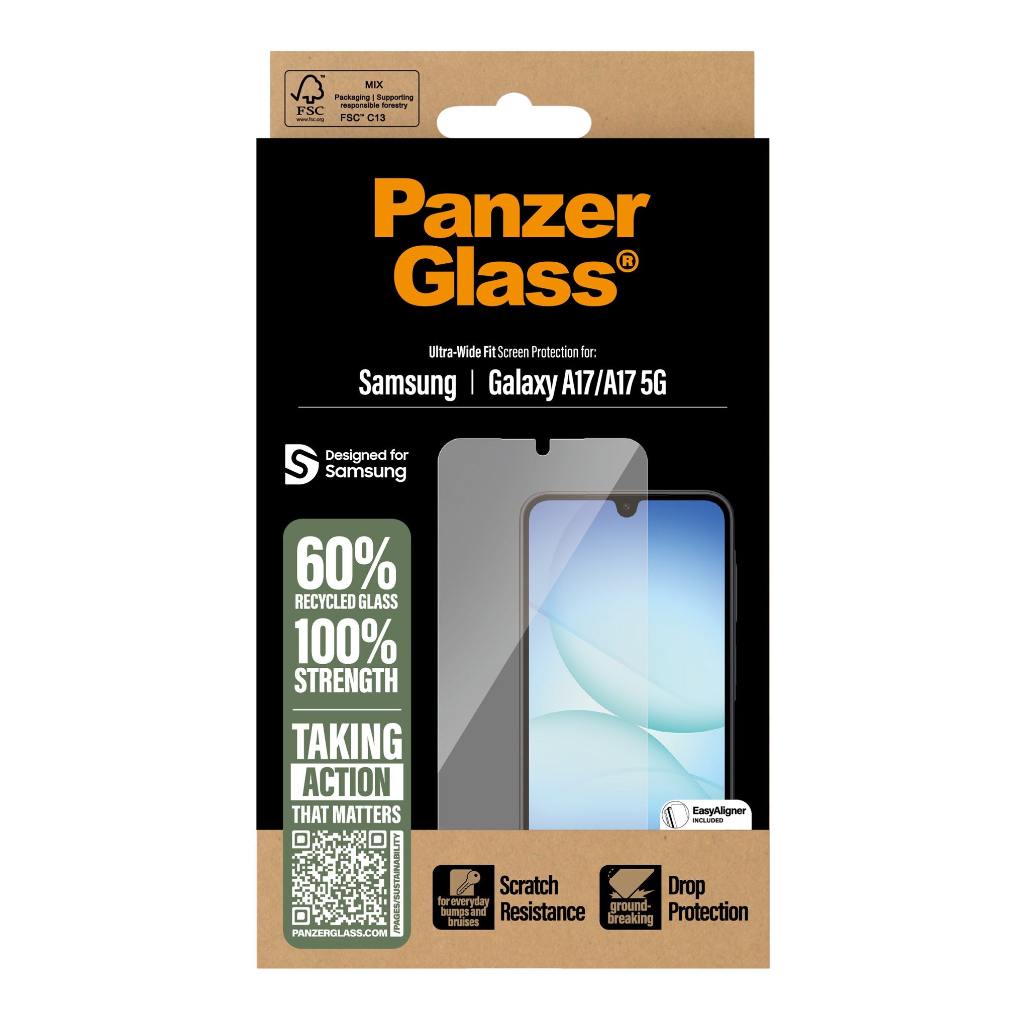 PanzerGlass® Screen Protector Samsung Galaxy A17 | A17 5G | Ultra-Wide Fit w. EasyAligner