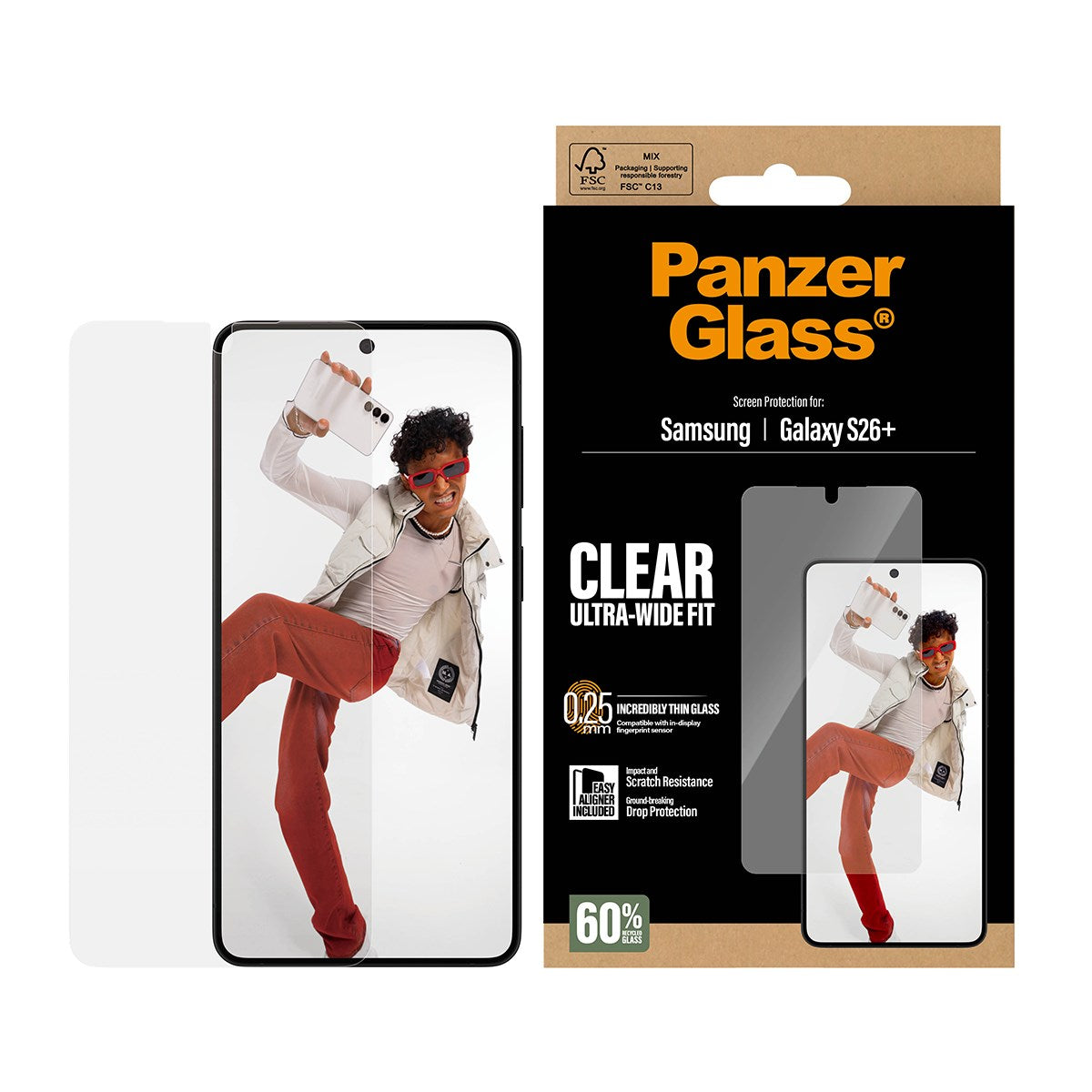 PanzerGlass® Screen Protector Samsung Galaxy S26+ | Ultra-Wide Fit w. EasyAligner