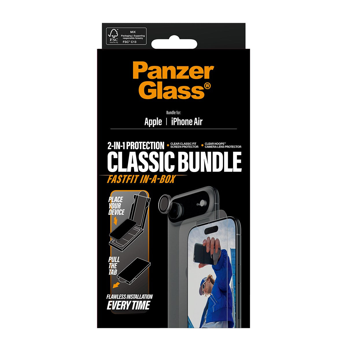 PanzerGlass® 2-in-1 Classic Bundle iPhone Air w. FASTFIT IN-A-BOX