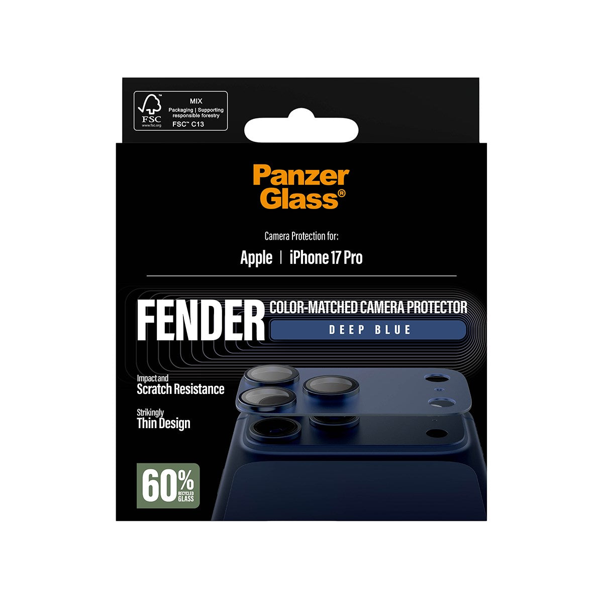 PanzerGlass® Fender Camera Protector Deep Blue iPhone 17 Pro