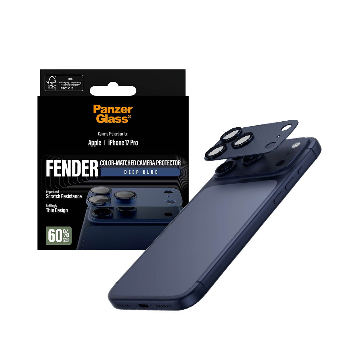 PanzerGlass® Fender Camera Protector Deep Blue iPhone 17 Pro