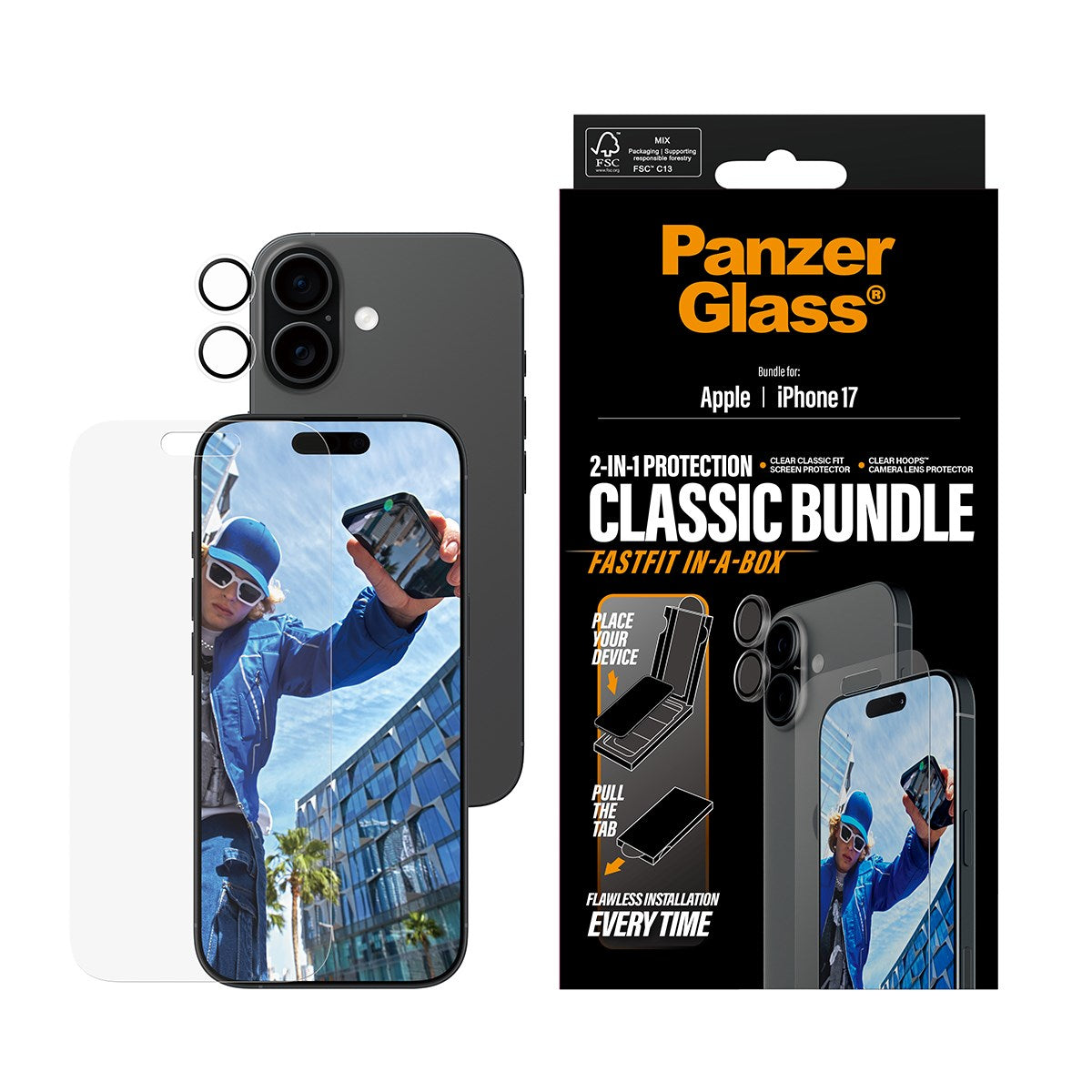PanzerGlass® 2-in-1 Classic Bundle iPhone 17 w. FASTFIT IN-A-BOX