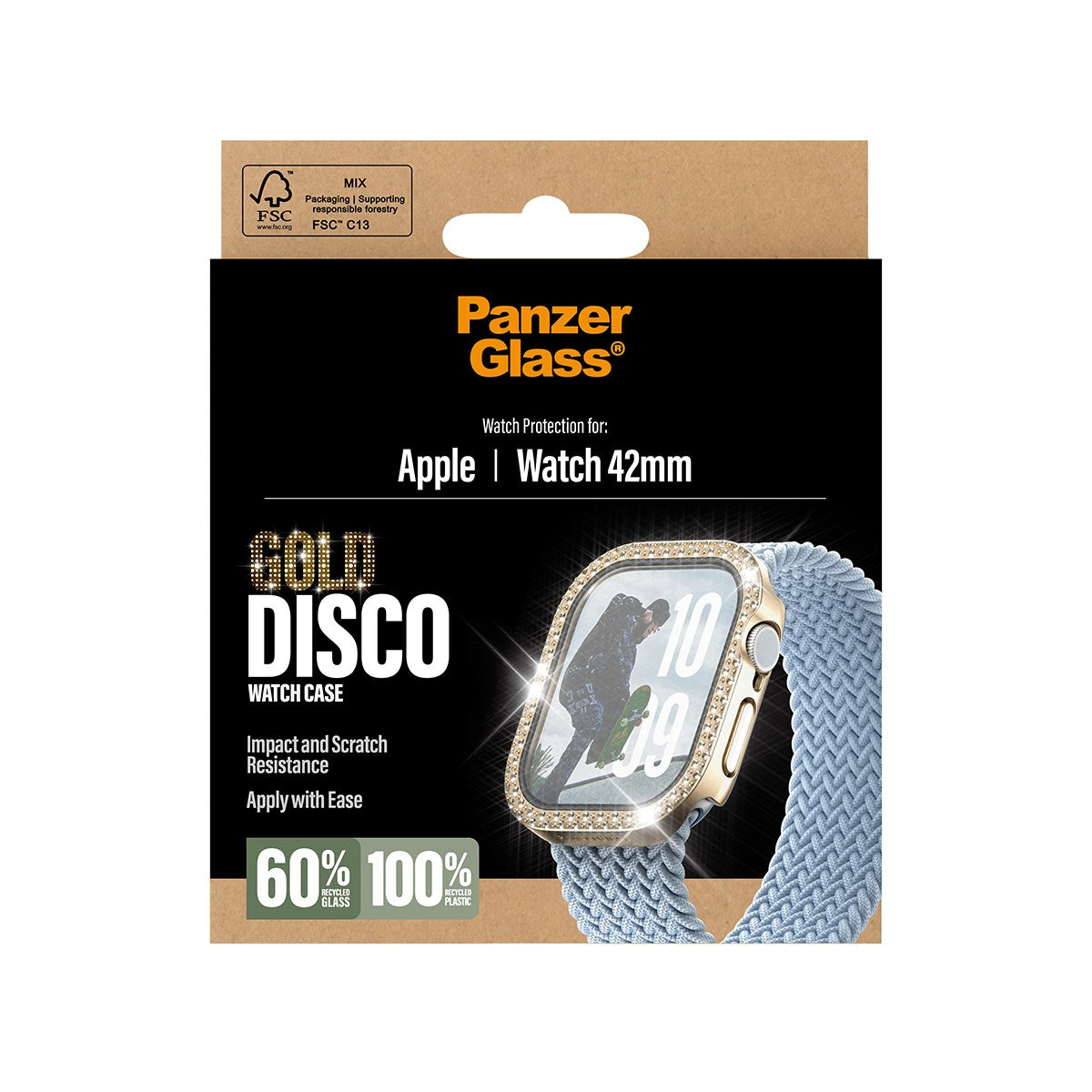 PanzerGlass® Screen Protector Full body Disco Gold Apple Watch Series 11 | 10 | 42mm