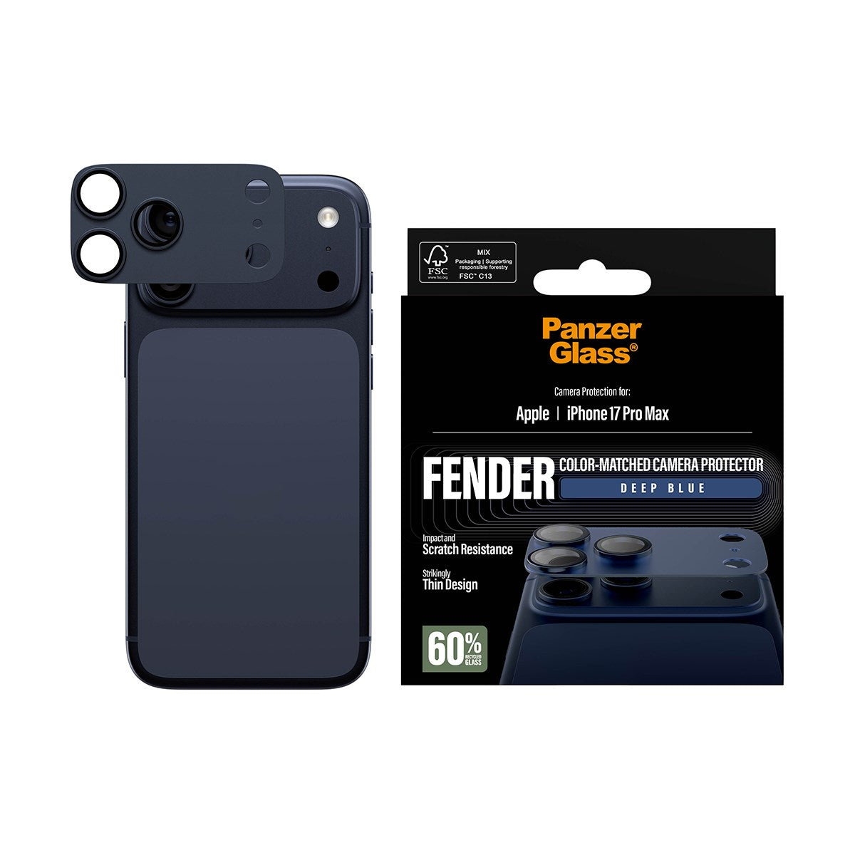 PanzerGlass® Fender Camera Protector Deep Blue iPhone 17 Pro Max