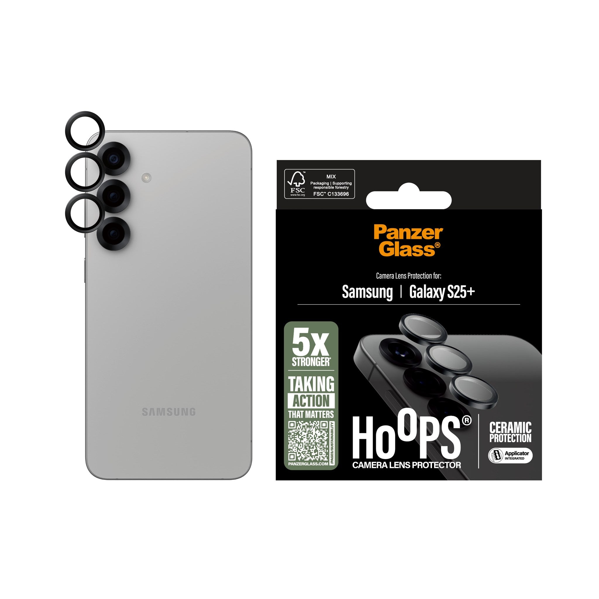 PanzerGlass® Hoops® Ceramic Camera Lens Protector Samsung Galaxy S25+