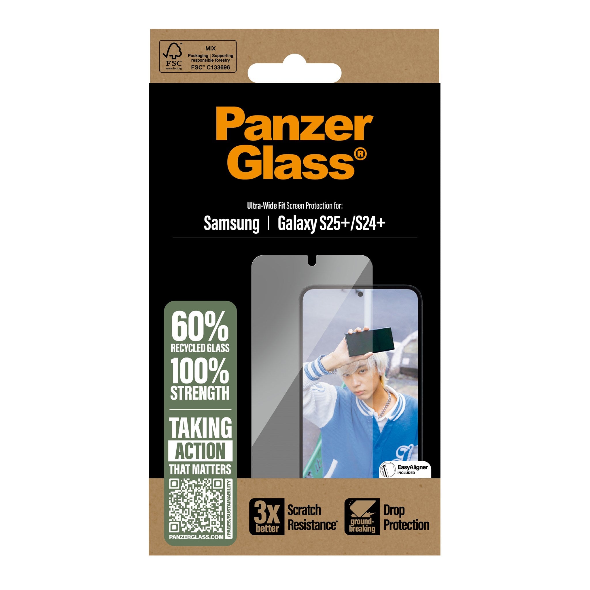 PanzerGlass® Screen Protector Samsung Galaxy S25+ | S24+ | Ultra-Wide Fit