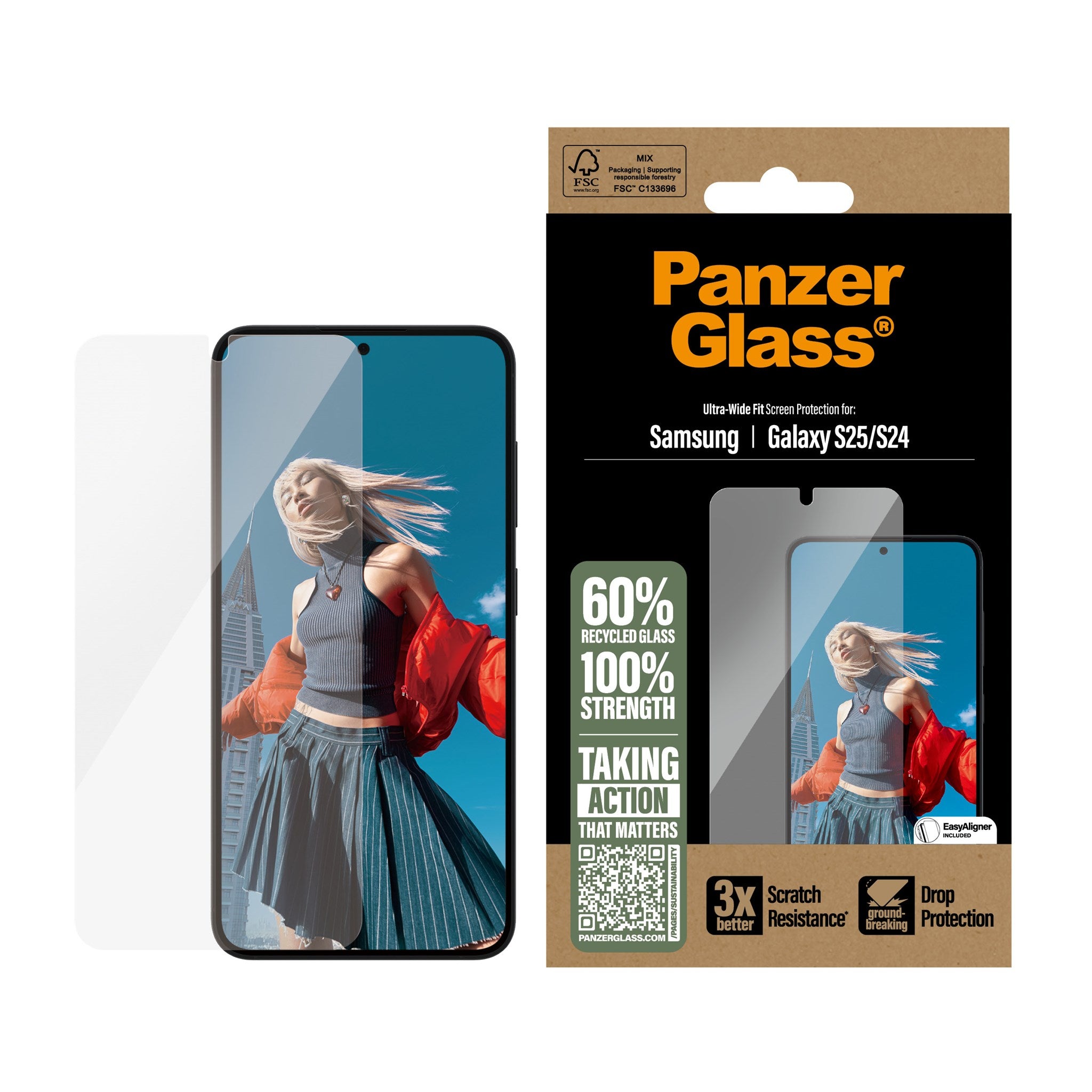 PanzerGlass® Screen Protector Samsung Galaxy S25 | S24 | Ultra-Wide Fit