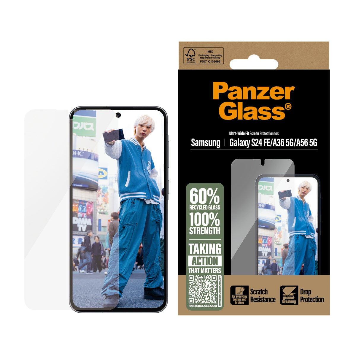 PanzerGlass® Screen Protector Samsung Galaxy S24 FE | A36 5G | A56 5G | Ultra-Wide Fit