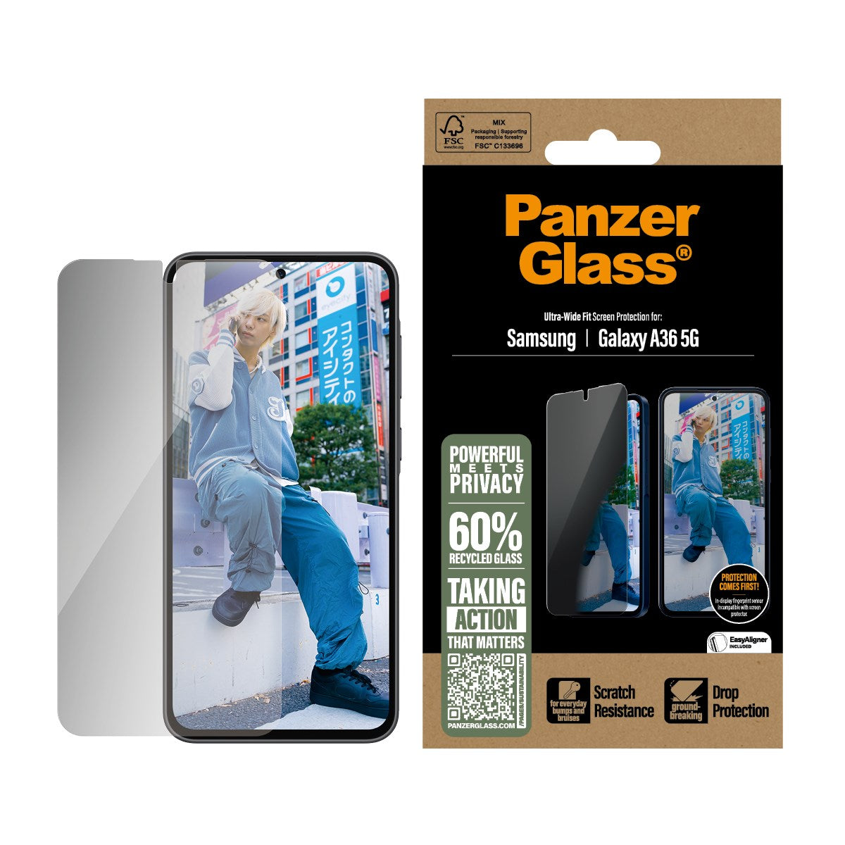 PanzerGlass® Privacy Screen Protector Samsung Galaxy A36 5G | Ultra-Wide Fit