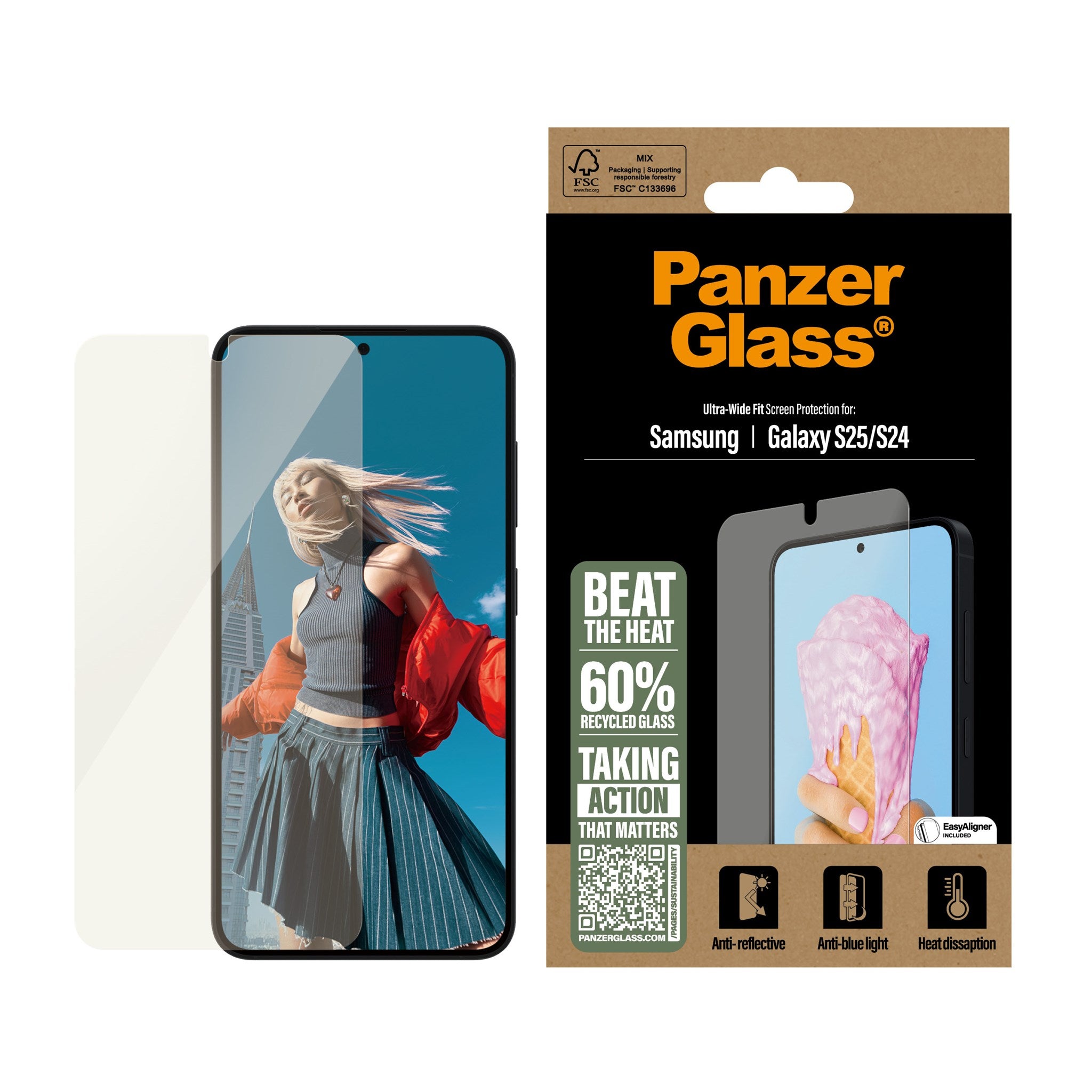 PanzerGlass® All-in-One Screen Protector Samsung Galaxy S25 | S24 | Ultra Wide Fit