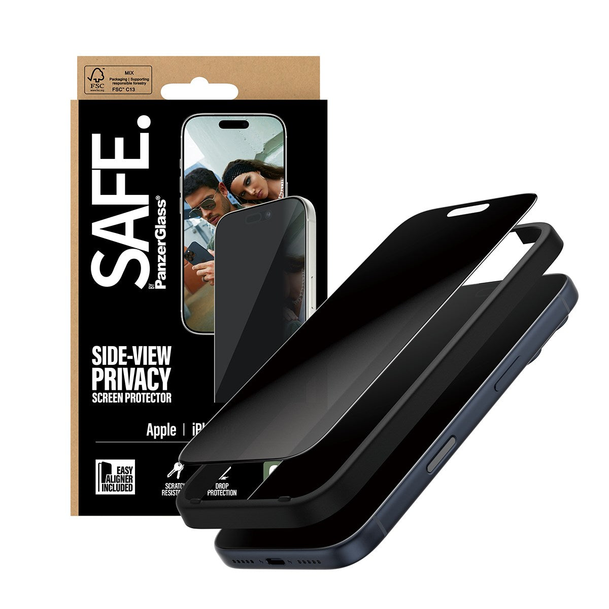 SAFE. by PanzerGlass® Privacy Screen Protector iPhone 17 Pro | Ultra-Wide Fit w. EasyAligner