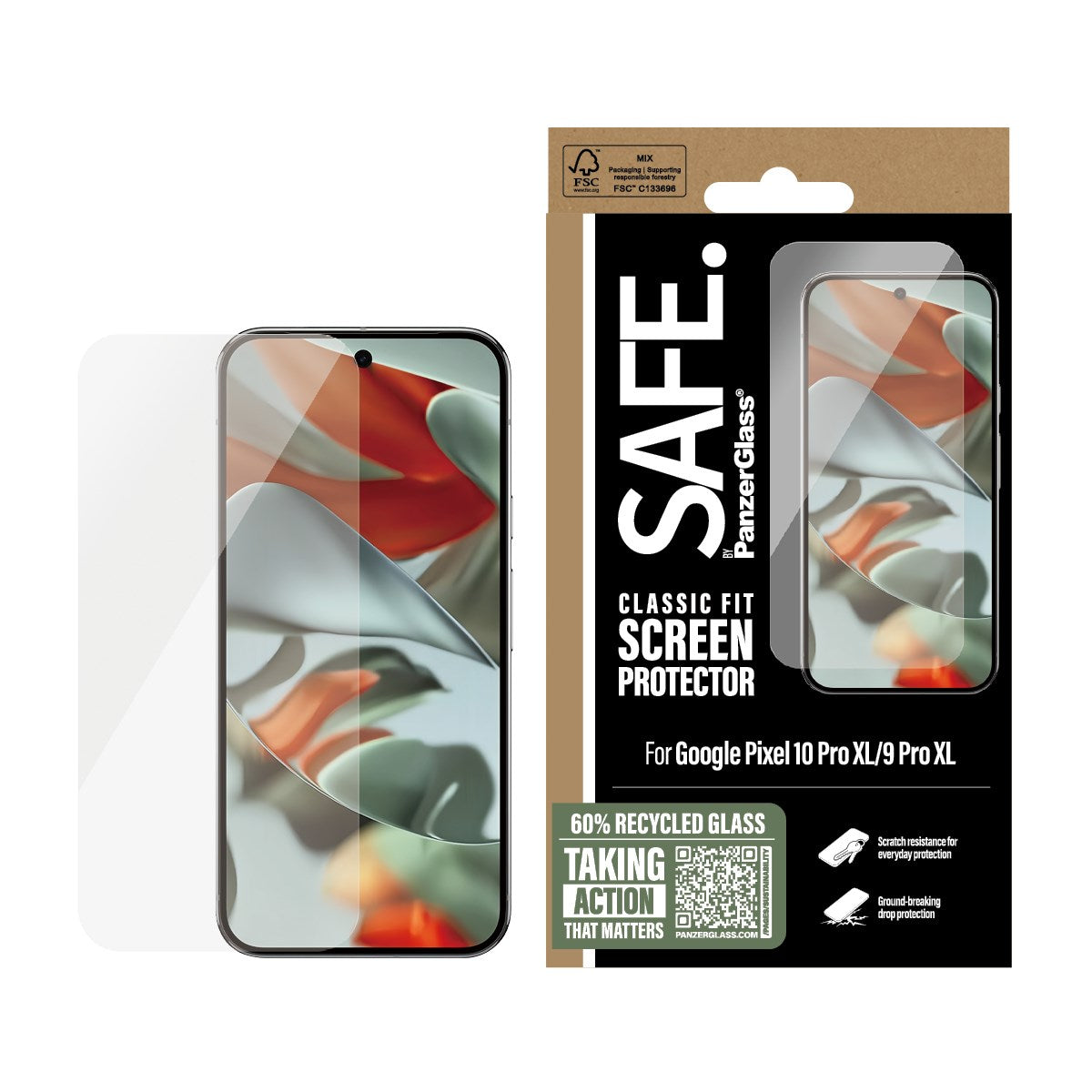 SAFE. by PanzerGlass® Screen Protector Google Pixel 10 Pro XL | 9 Pro XL | Classic Fit