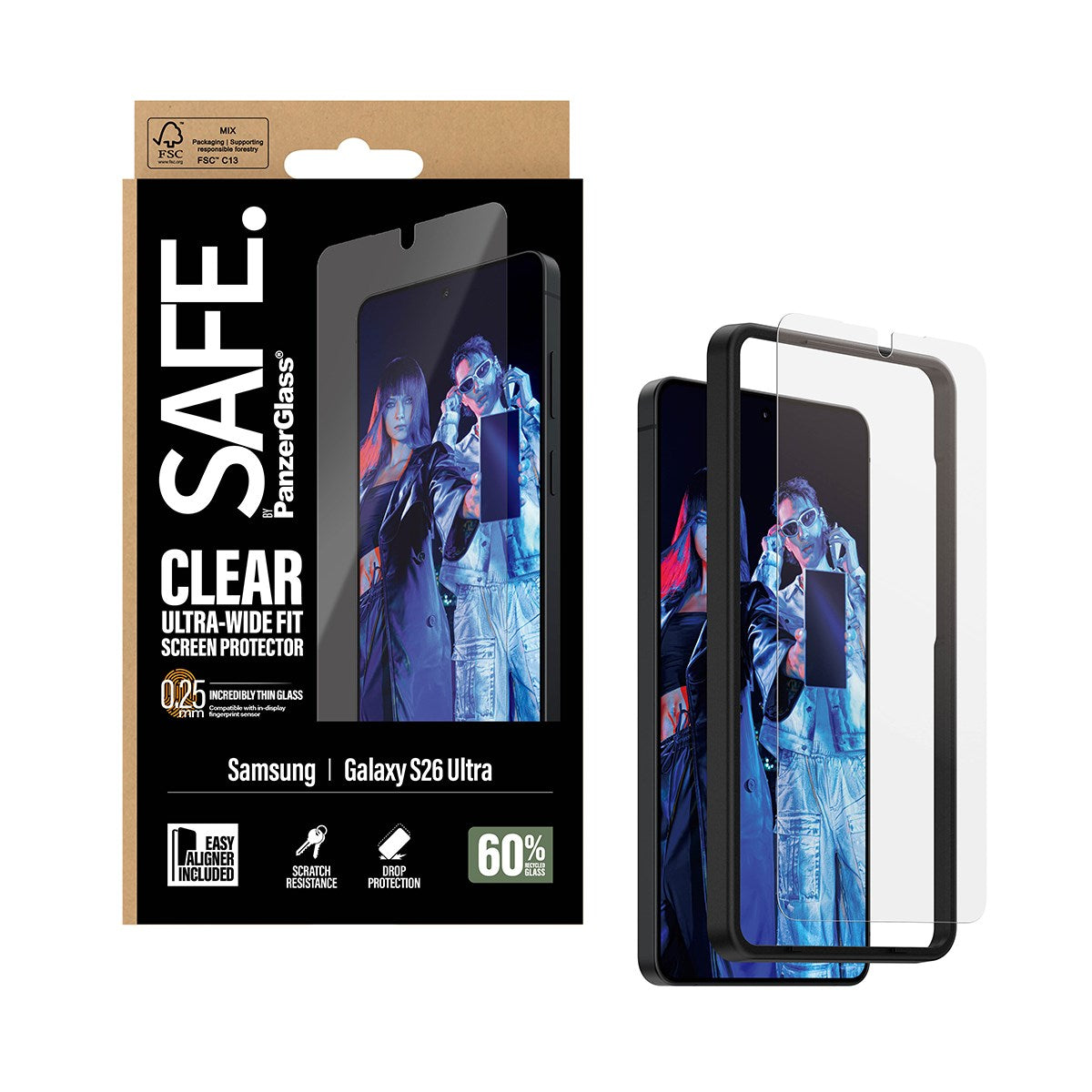 SAFE. by PanzerGlass® Screen Protector Samsung Galaxy S26 Ultra | Ultra-Wide Fit w. EasyAligner