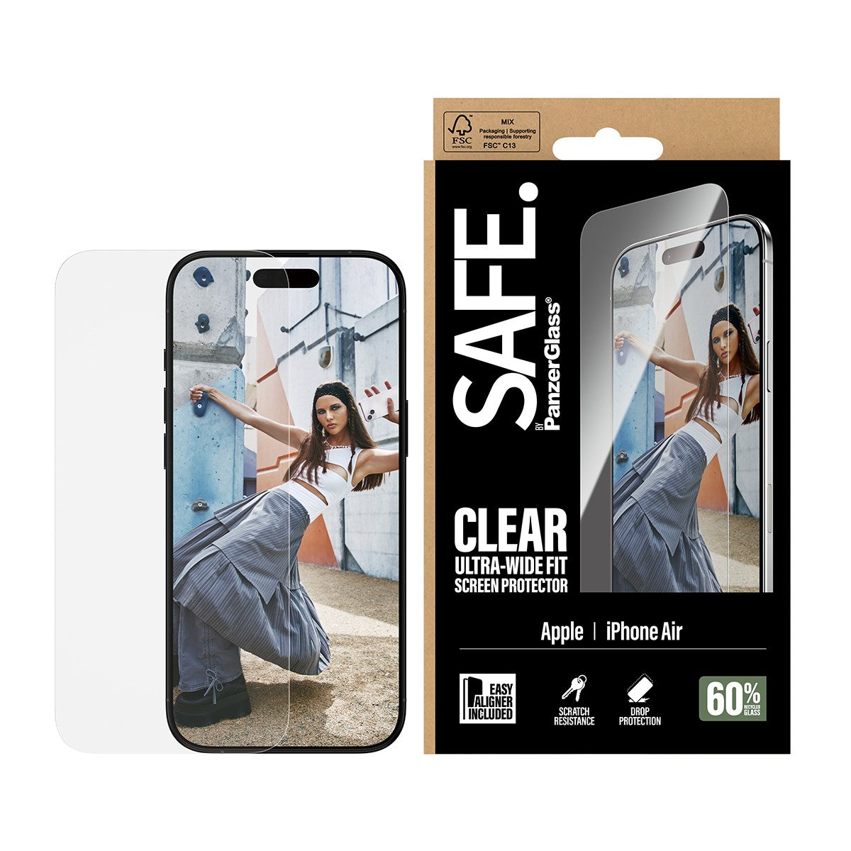 SAFE. by PanzerGlass® Screen Protector iPhone Air | Ultra-Wide Fit w. EasyAligner