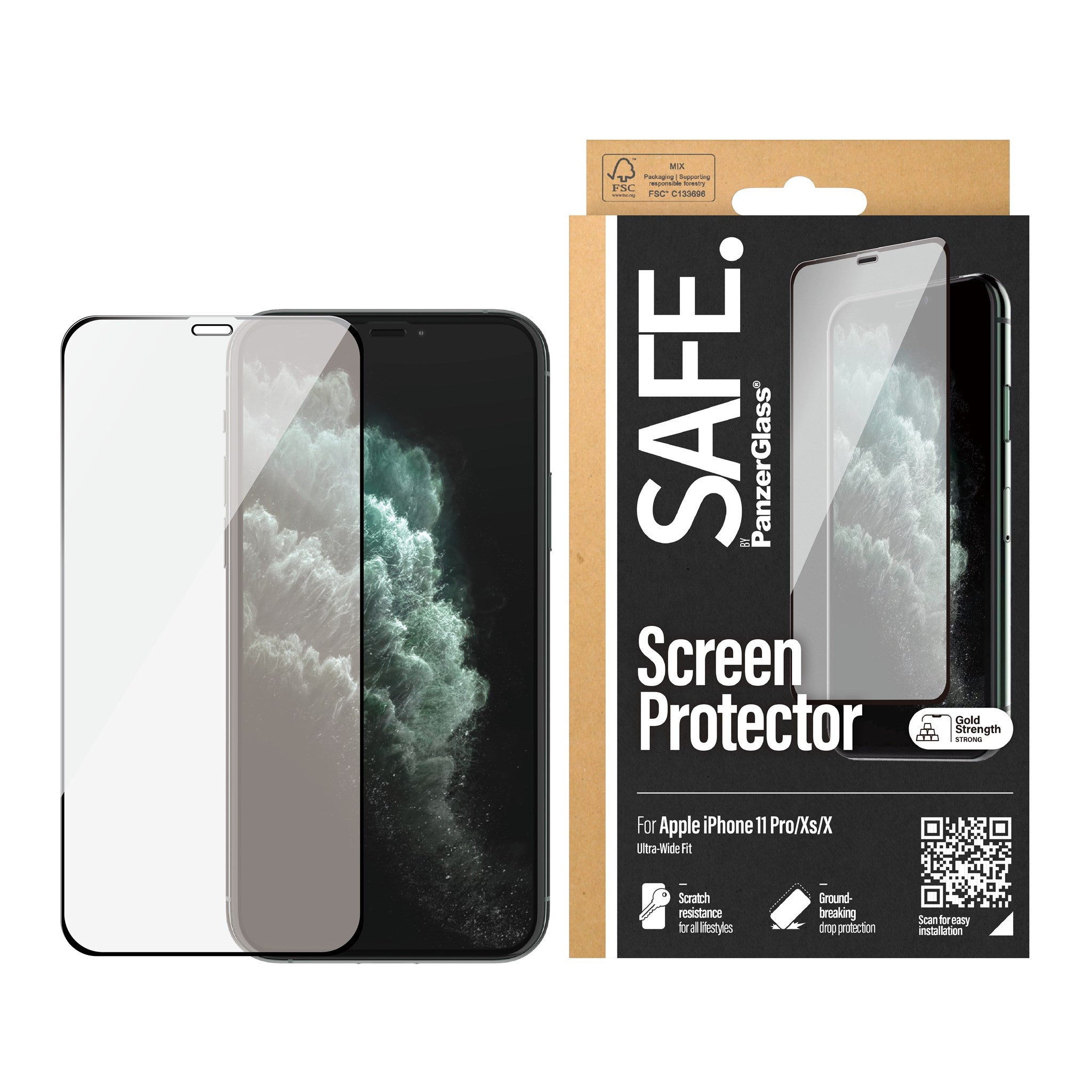 NEW'C 2 Stuks Screenprotector Voor IPhone XS Max En IPhone 11 Pro Max - 6.5 Inch - 0.33 Mm Gehard Glas - 9H Krasbestendig - Ultrasoon Transparant - Luchtbelvrije Installatie