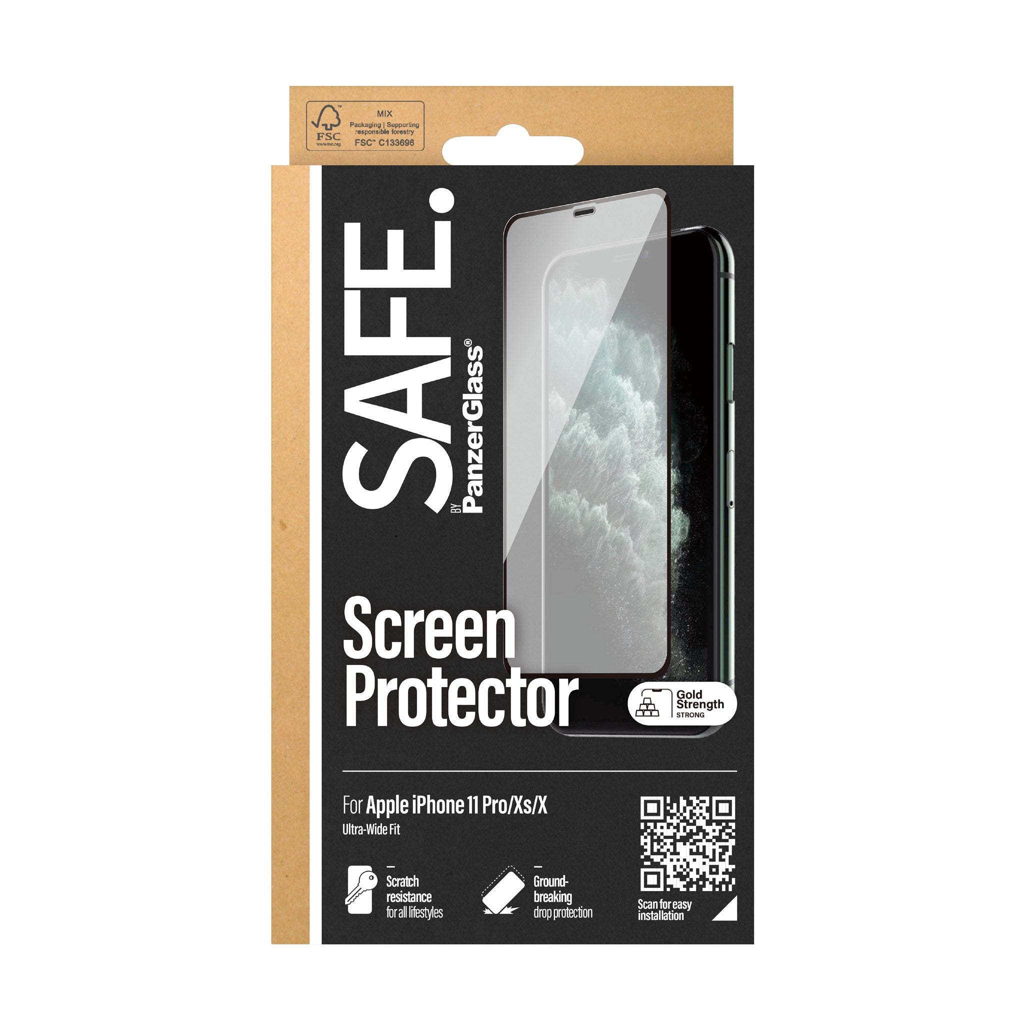 by PanzerGlass® Screen Protector iPhone X Xs 11 Pro Edge-t