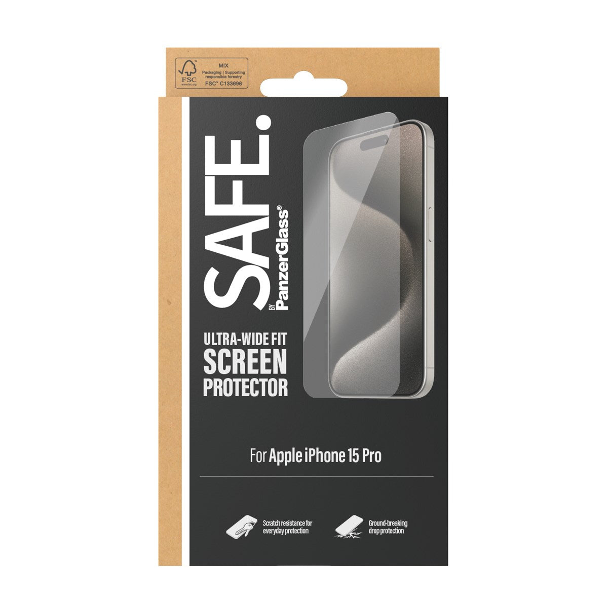 SAFE. by PanzerGlass® Screen Protector iPhone 15 Pro | Ultra-Wide Fit