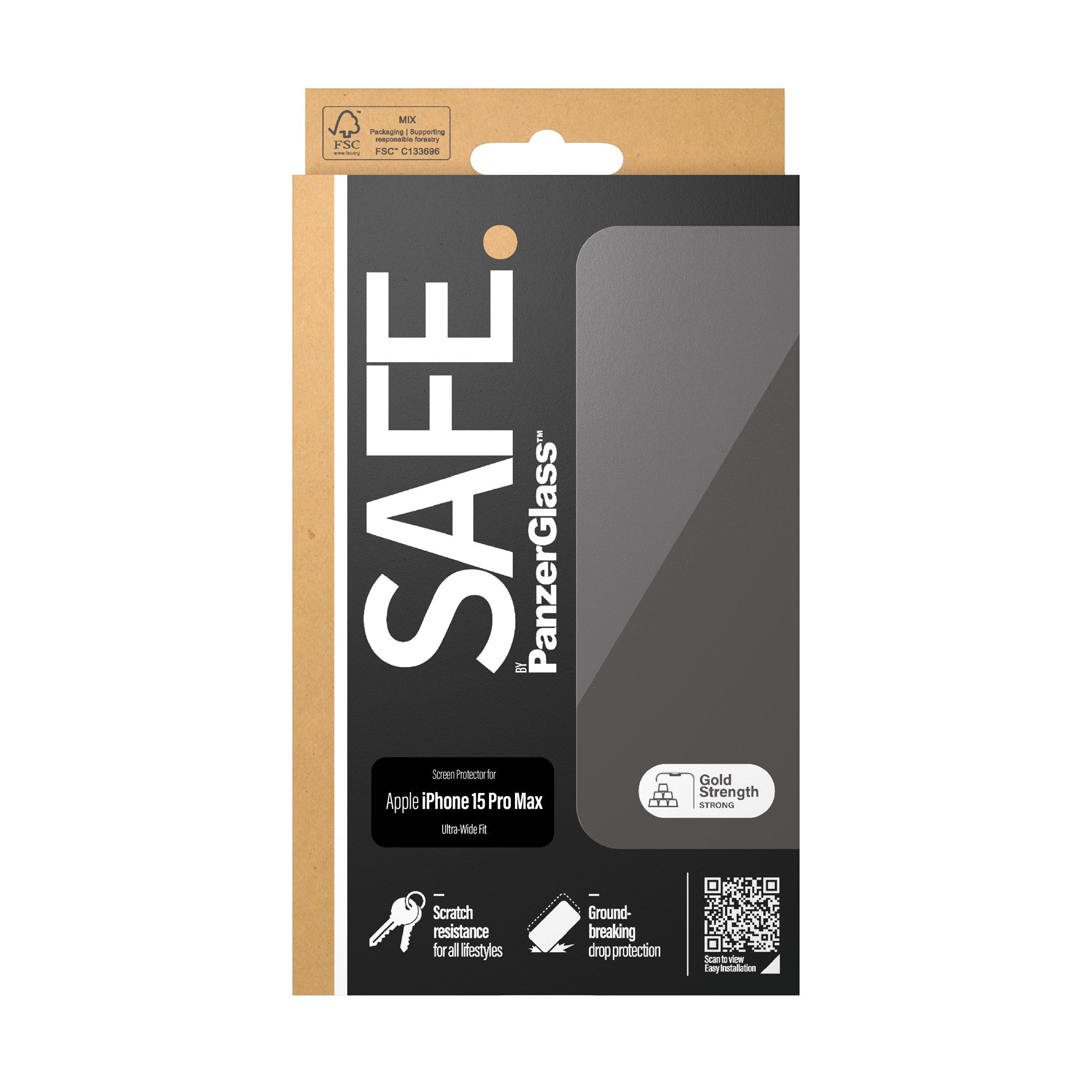 SAFE. by PanzerGlass® Screen Protector iPhone 15 Pro Max | Ultra-Wide Fit