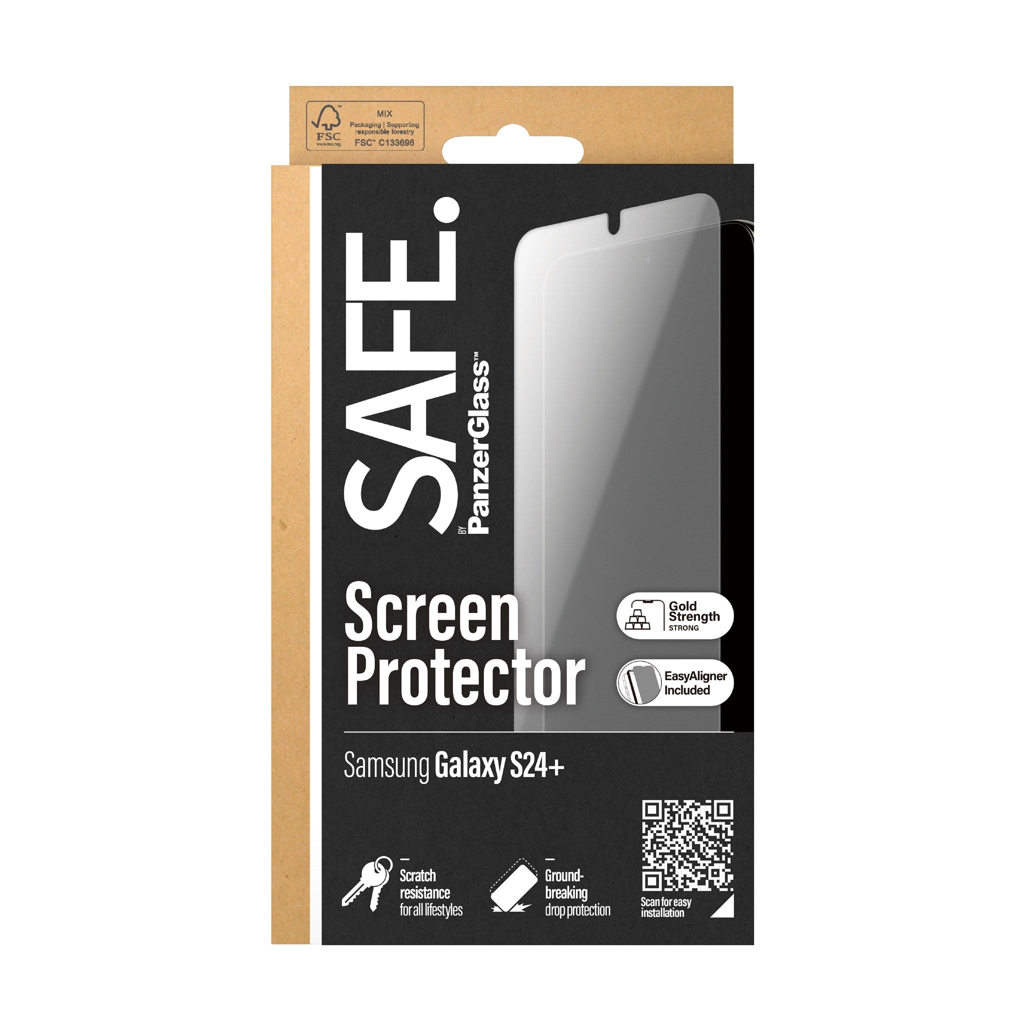 SAFE. by PanzerGlass® Screen Protector Samsung Galaxy S24+ | Ultra-Wide Fit w. EasyAligner