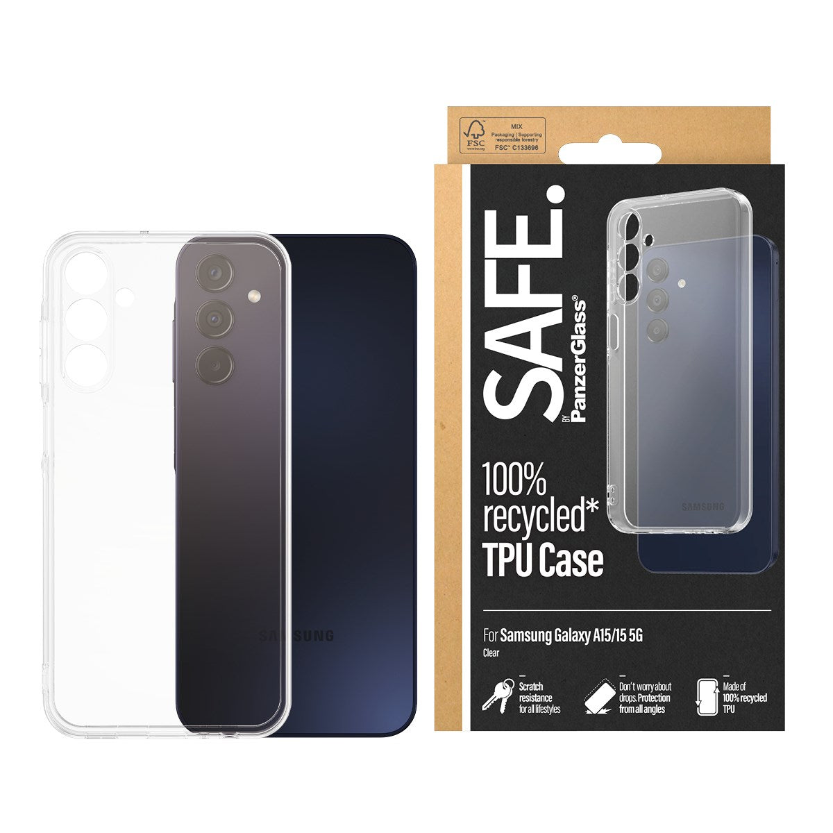 SAFE. by PanzerGlass® TPU Case Samsung Galaxy A15 | A15 5G | Transparent