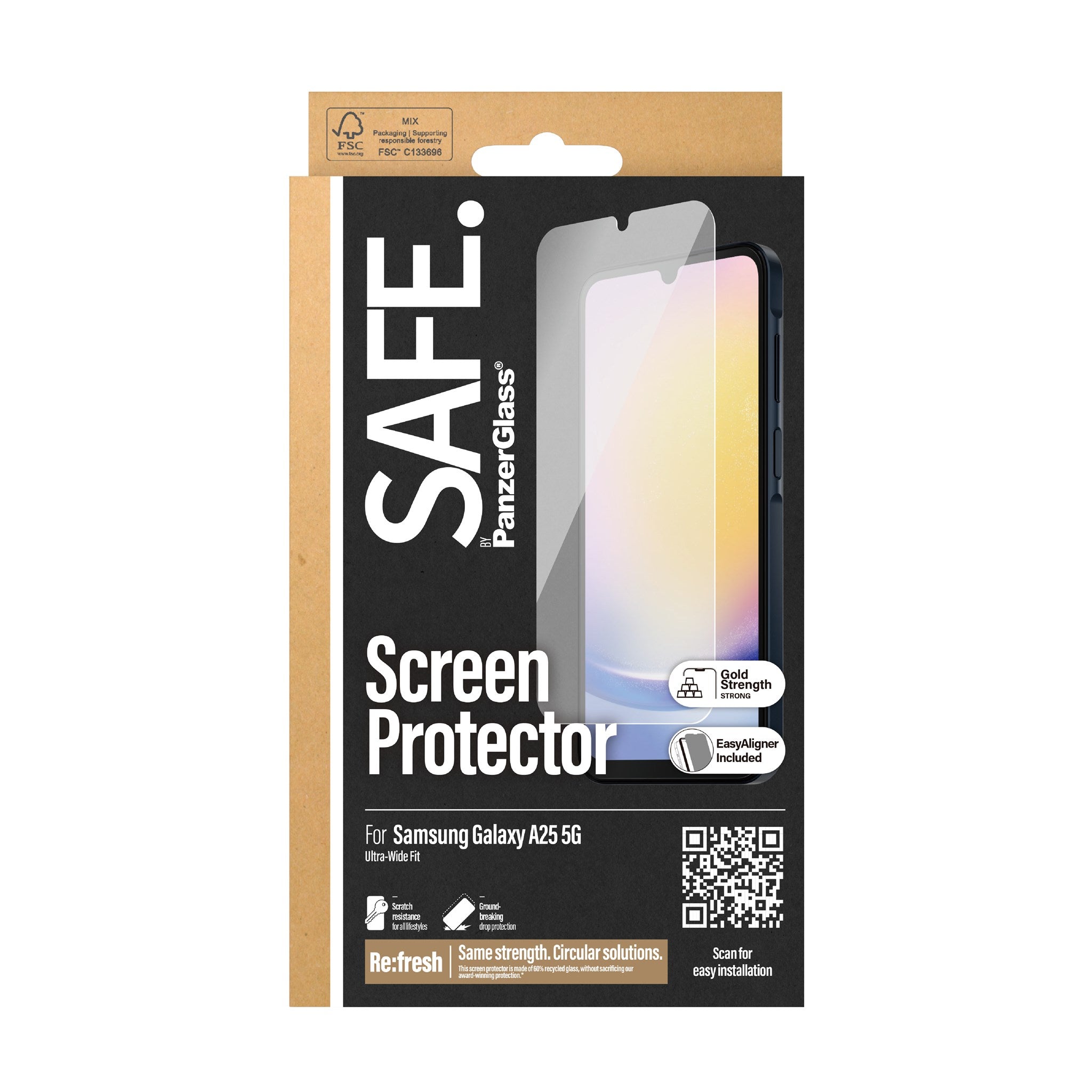 SAFE. by PanzerGlass® Screen Protector Samsung Galaxy A25 5G | Ultra-Wide Fit w. EasyAligner
