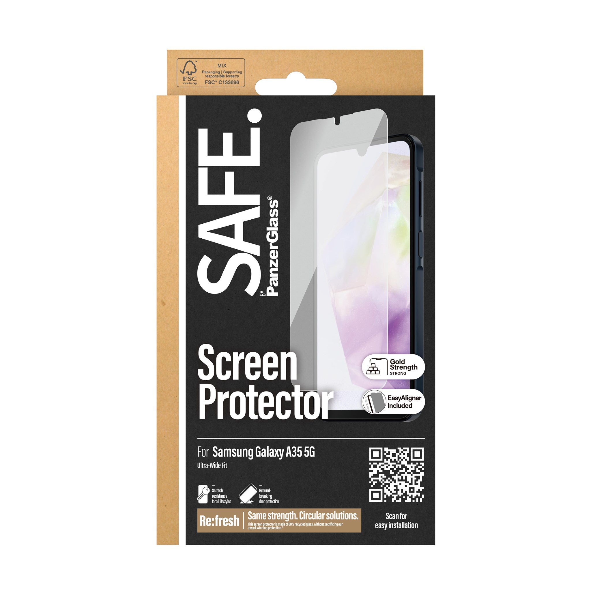 SAFE. by PanzerGlass® Screen Protector Samsung Galaxy A35 5G | Ultra-Wide Fit w. EasyAligner