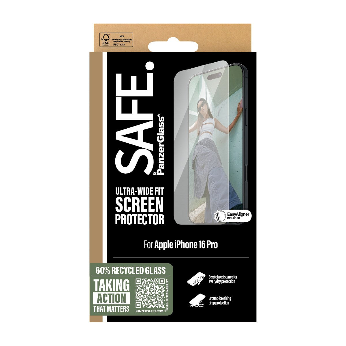 SAFE. by PanzerGlass® Screen Protector iPhone 16 Pro | Ultra-Wide Fit