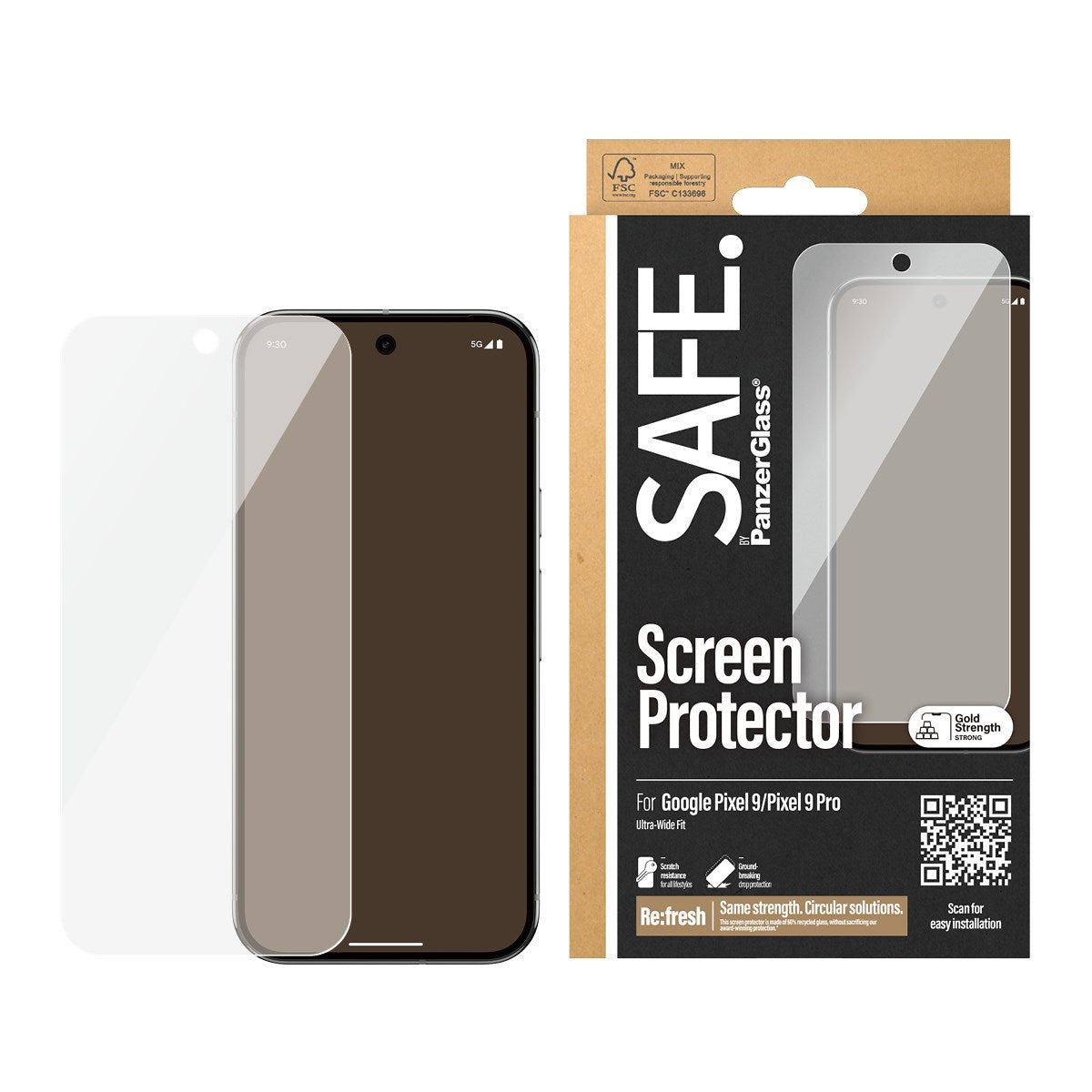 SAFE. by PanzerGlass® Screen Protector Google Pixel 9 5G | 9 Pro 5G | Ultra-Wide Fit