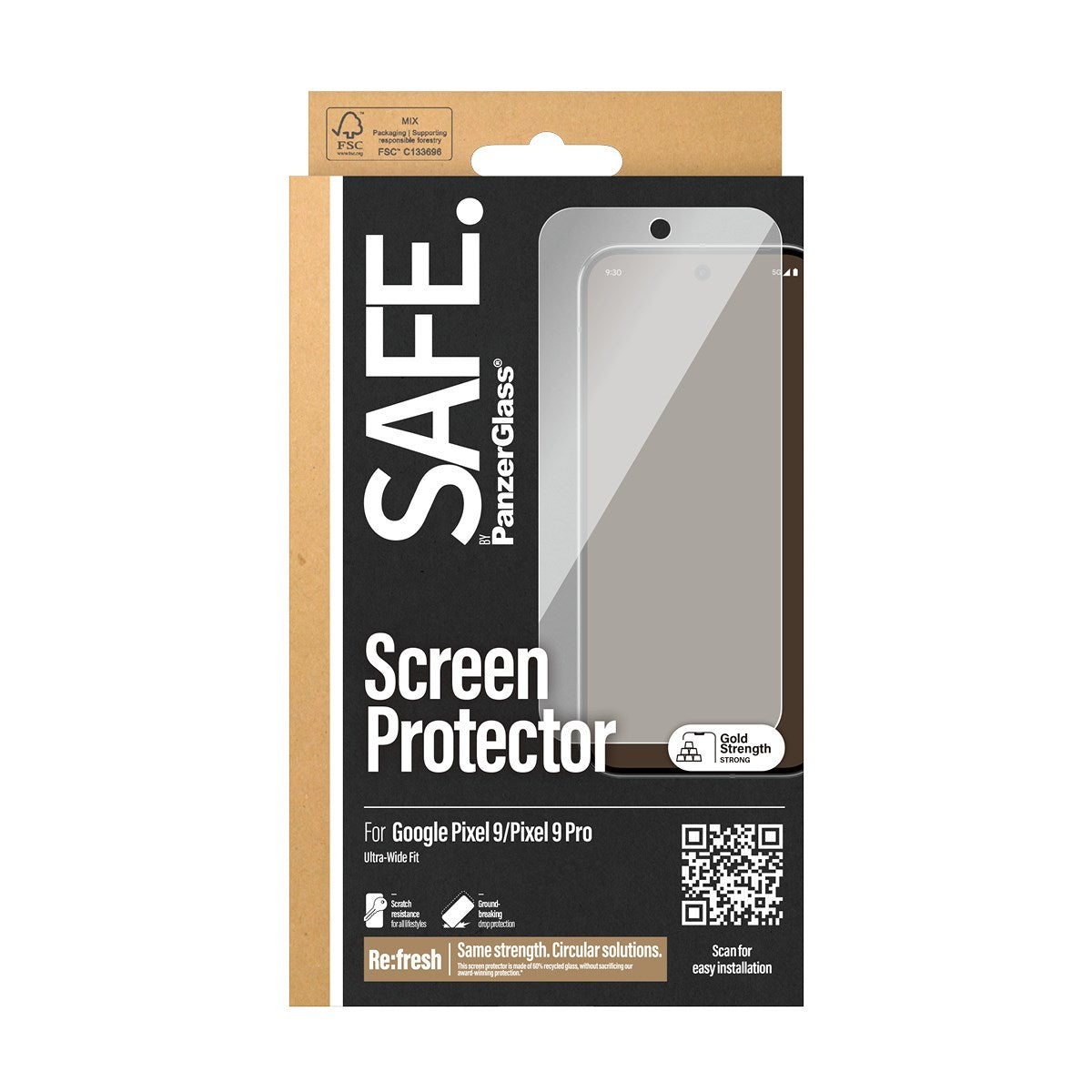 SAFE. by PanzerGlass® Screen Protector Google Pixel 9 5G | 9 Pro 5G | Ultra-Wide Fit