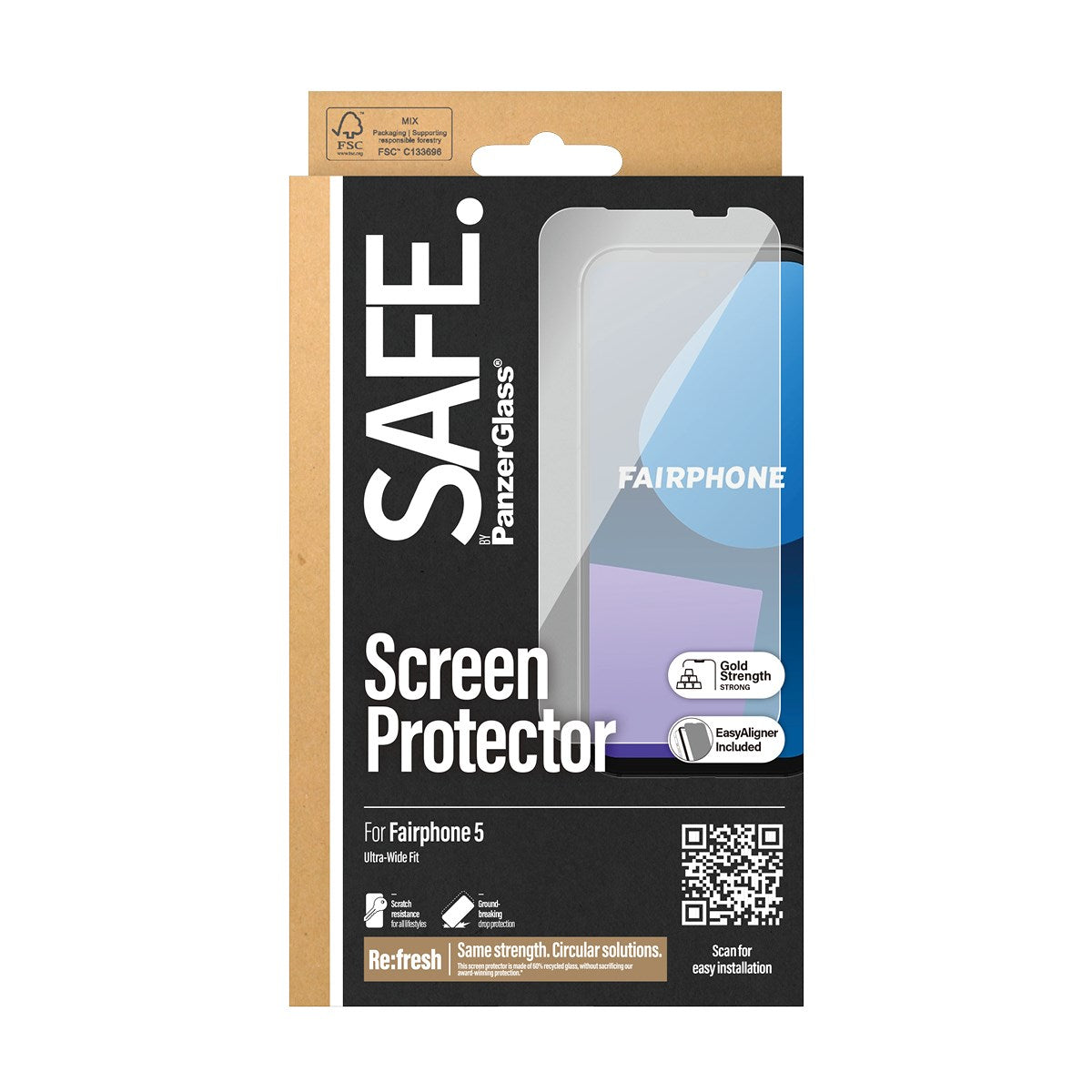 SAFE. by PanzerGlass® Screen Protector Fairphone 5 | Ultra-Wide Fit with Aligner