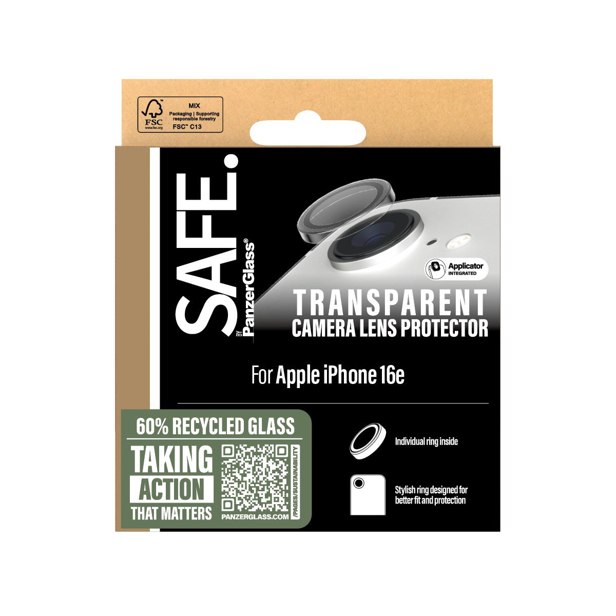 SAFE. by PanzerGlass® Camera Lens Protector Transparent iPhone 16e