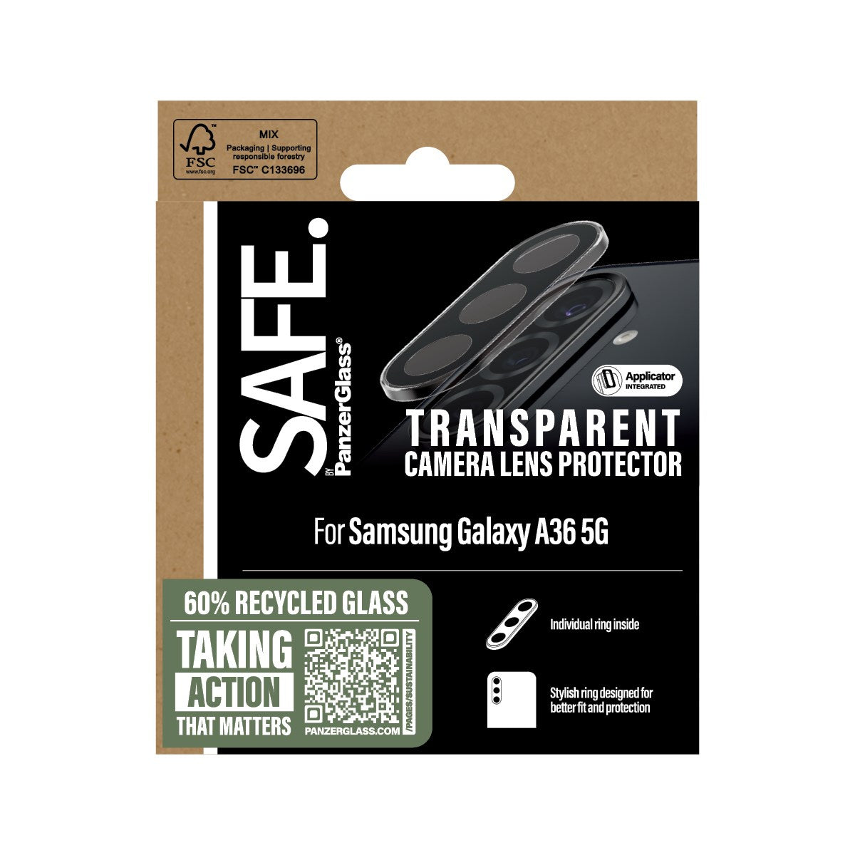 SAFE. by PanzerGlass® Camera Lens Protector Transparent Samsung Galaxy A36 5G