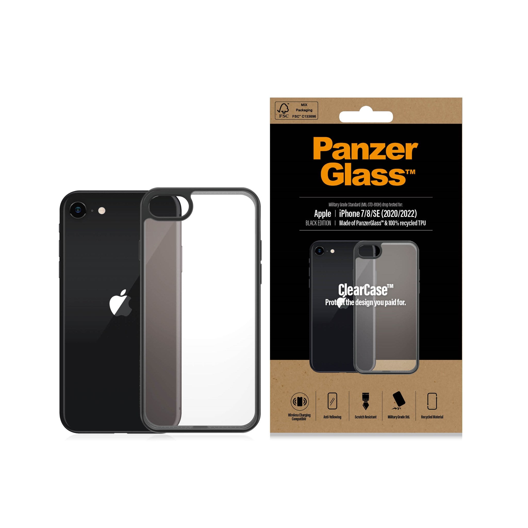 Skærpe Fjendtlig Seaport PanzerGlass™ ClearCase Apple iPhone 8 | 7 | SE (2020/2022) | Black