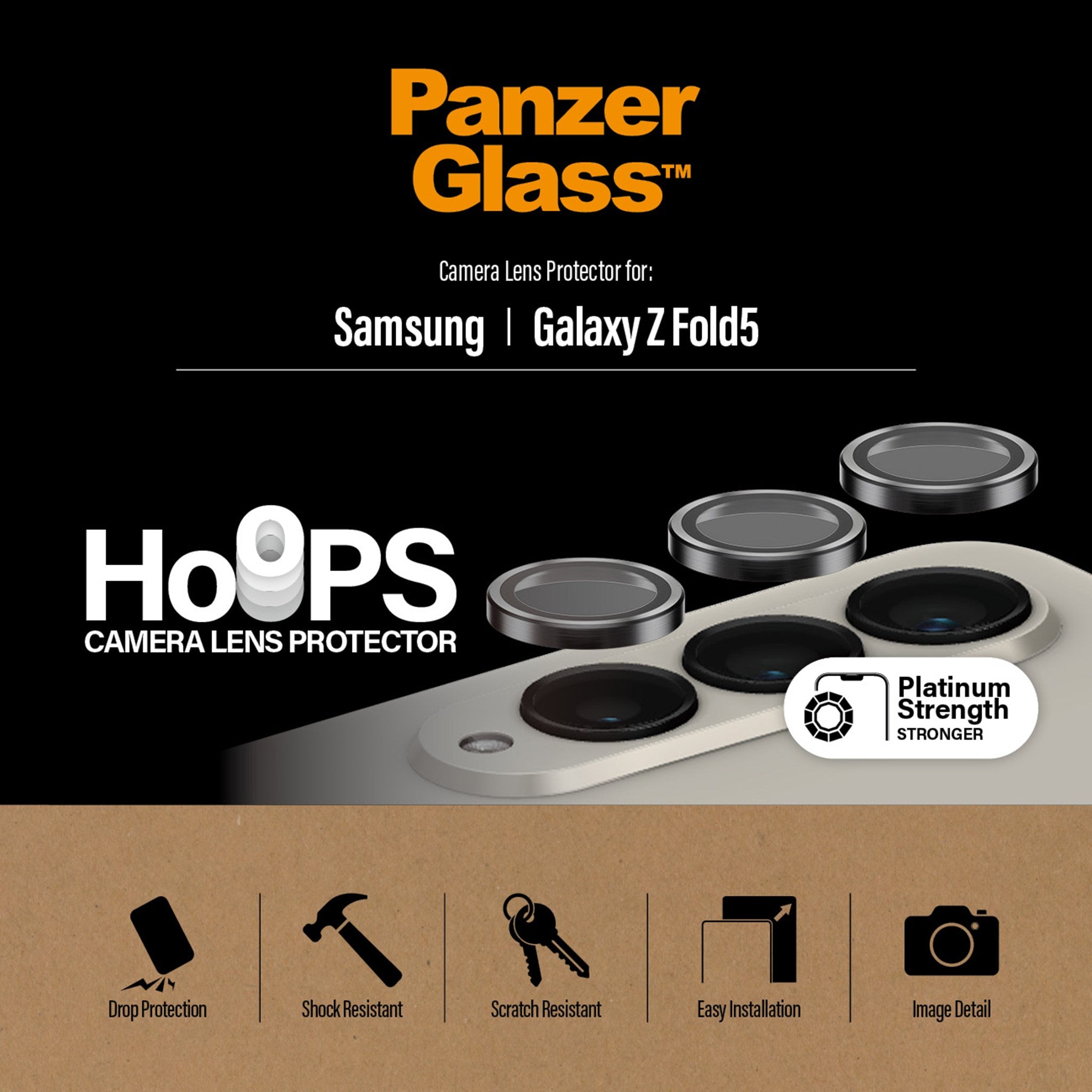 PanzerGlass Hoops Camera Lens Protector - For Samsung Galaxy S24 Ultra