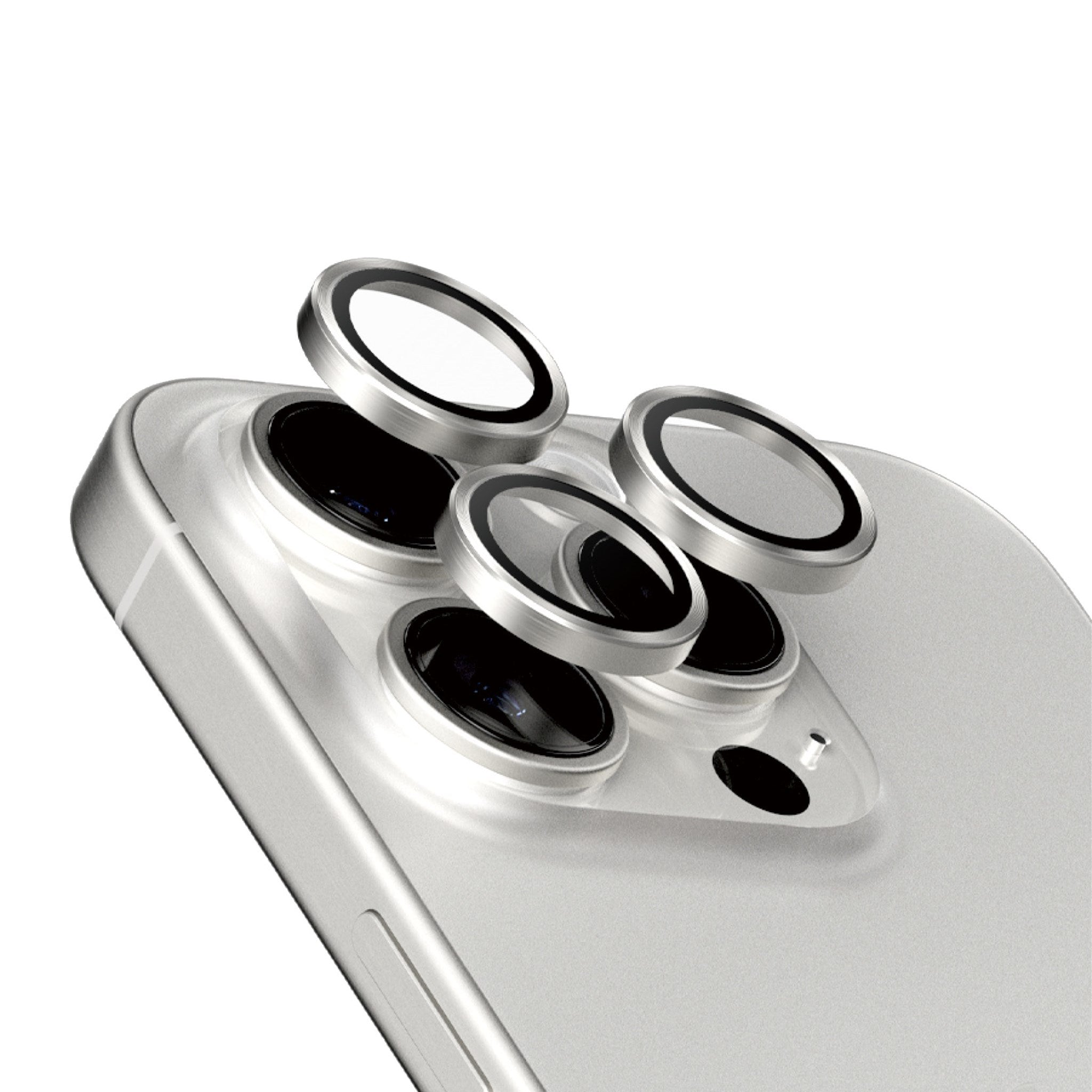 PanzerGlass® Hoops® Titanium Camera Lens Protector White iPhone 15 Pro | 15 Pro Max
