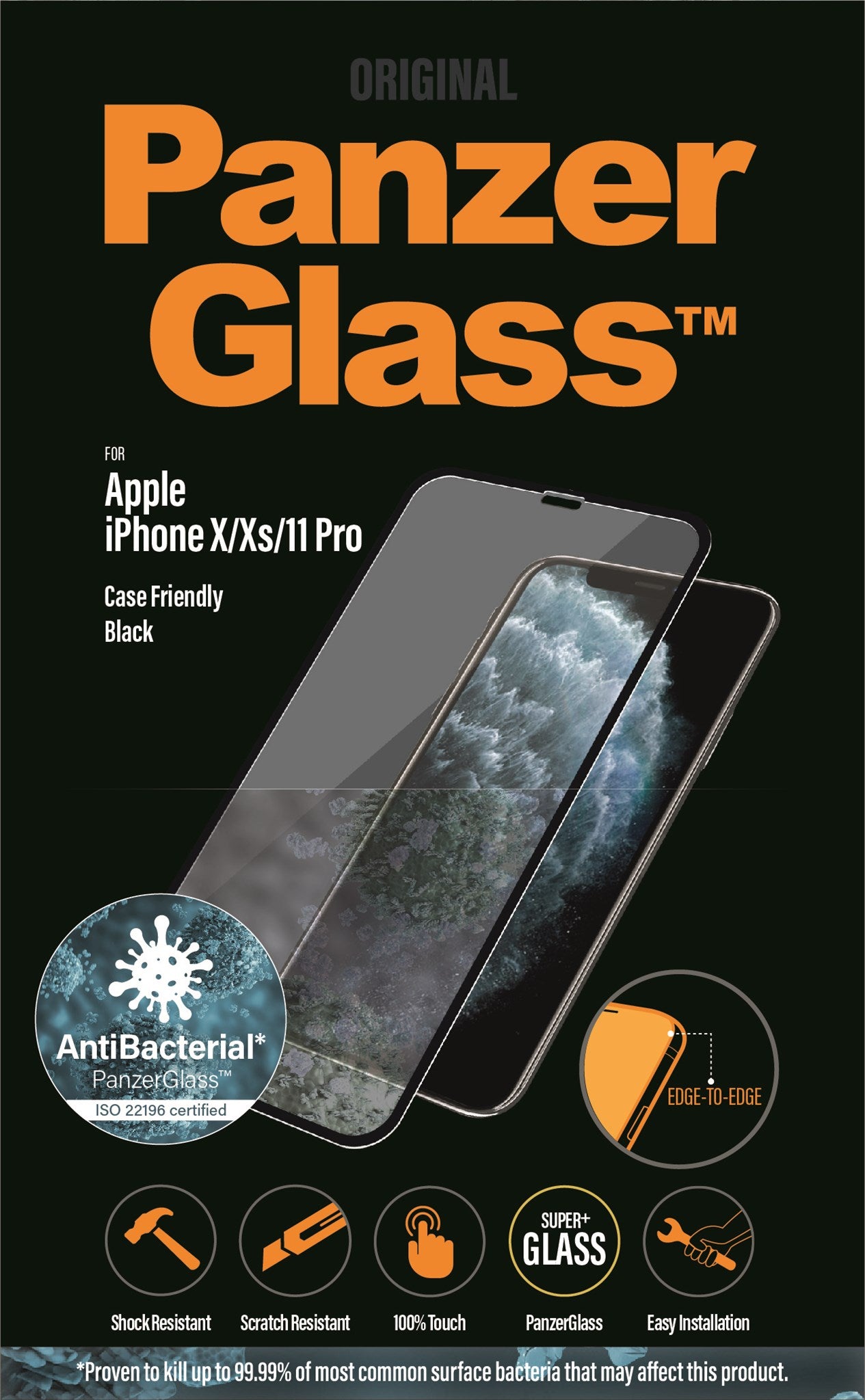Cristal protector ultra resistente para iPhone 11 Pro/XS/X
