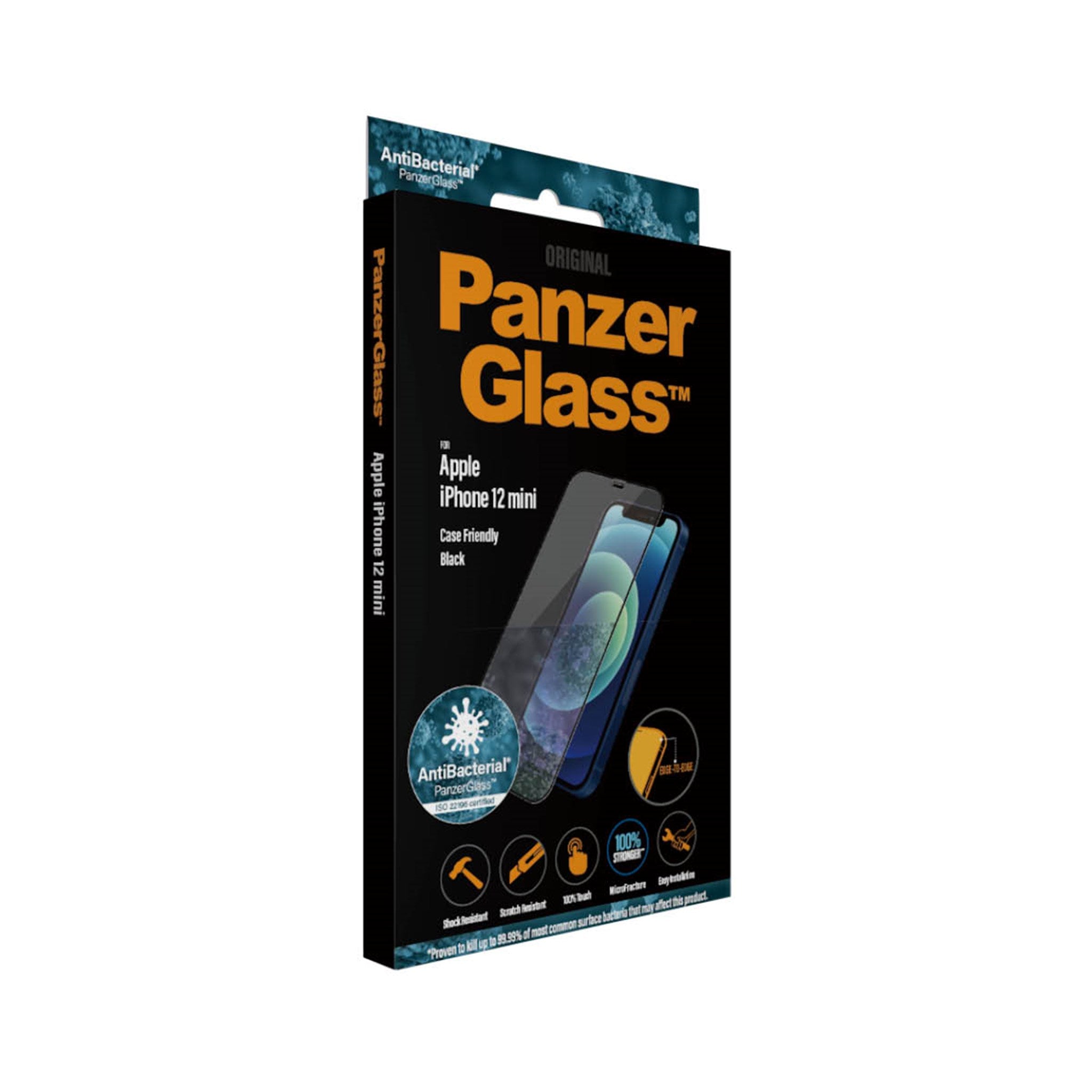 PanzerGlass Edge to Edge - Apple iPhone 12 Mini Verre trempé Protection d' écran - Compatible Coque - Noir 4-108580 