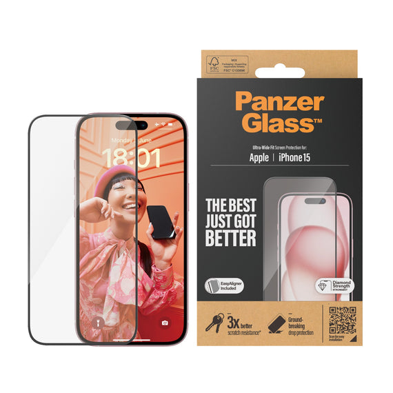 PanzerGlass iPhone 15 6.1"| UWF | Clear - 2809