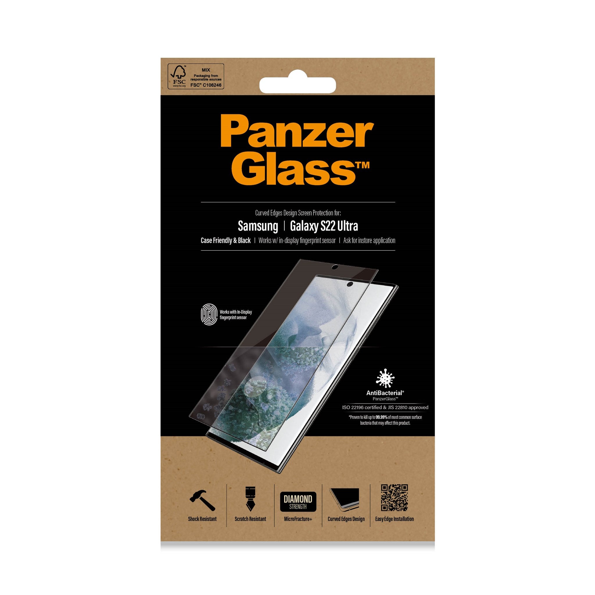 AOKUMA Samsung Galaxy S22 Ultra 3D Panzerglas, [2 Stück] Glas