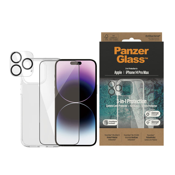 PanzerGlass™ 3-in-1 Protection Pack Apple iPhone 14 Pro Max - B0404+2786