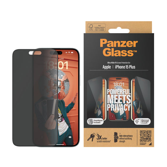 PanzerGlass iPhone 15 Plus 6.7" | UWF | Privacy - P2811