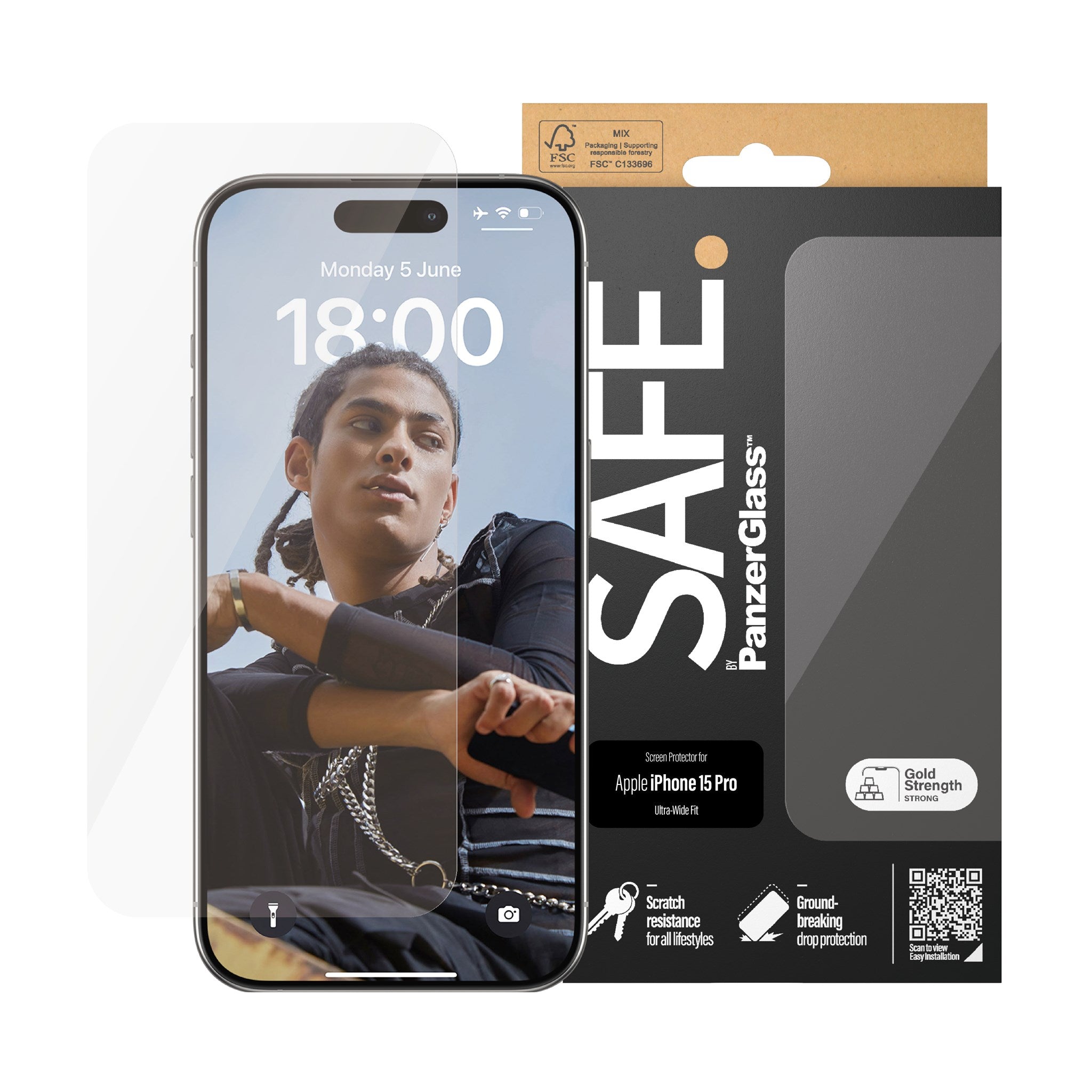 Protector pantalla iPhone 15 Pro Max Antirreflejo + filtro azul PanzerGlass