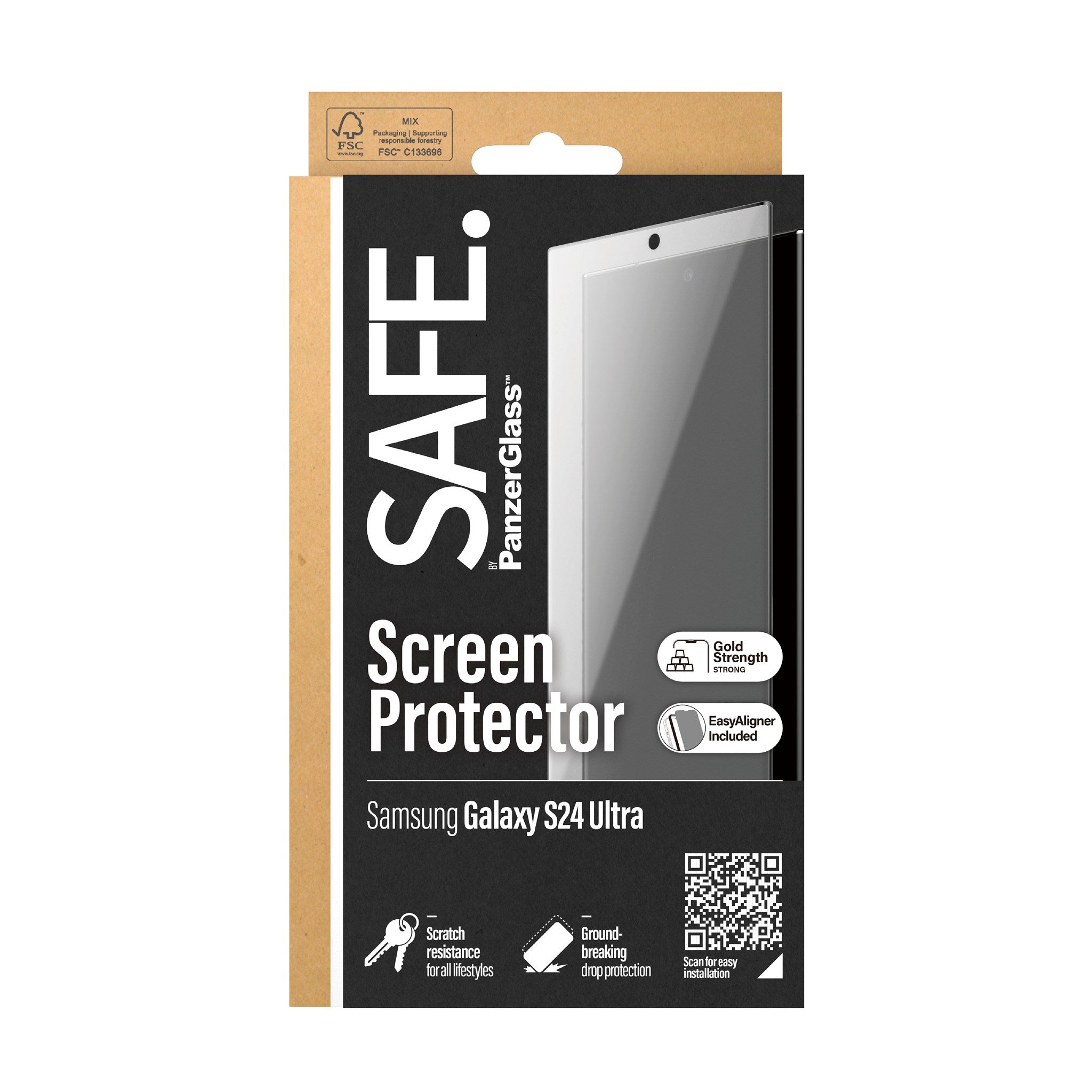 SAFE. by PanzerGlass® Screen Protector Samsung Galaxy S24 Ultra |  Ultra-Wide Fit w. EasyAligner